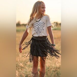 Cowgirl Fringe Skirt by Lucy & Blessed. Girls size XL fits like a 10